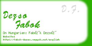 dezso fabok business card